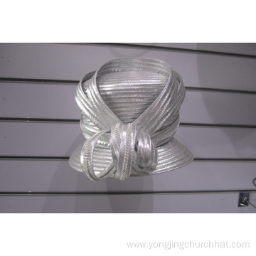 Ladies' Silver Shinning Church Dress Couture Hats